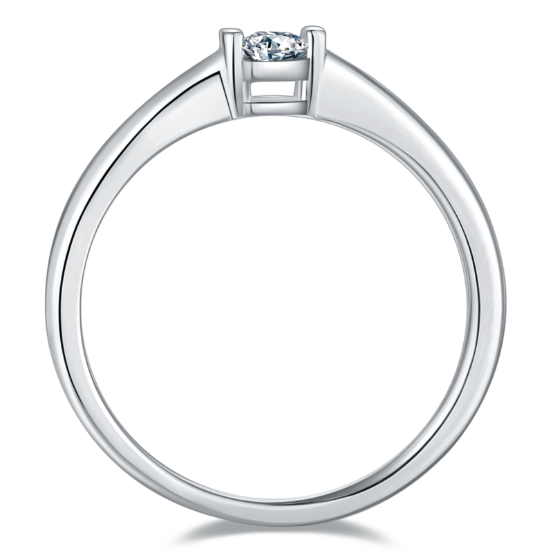 简约长方形S925银镀白金MoissaniteWomen's Ring0.5ctD级